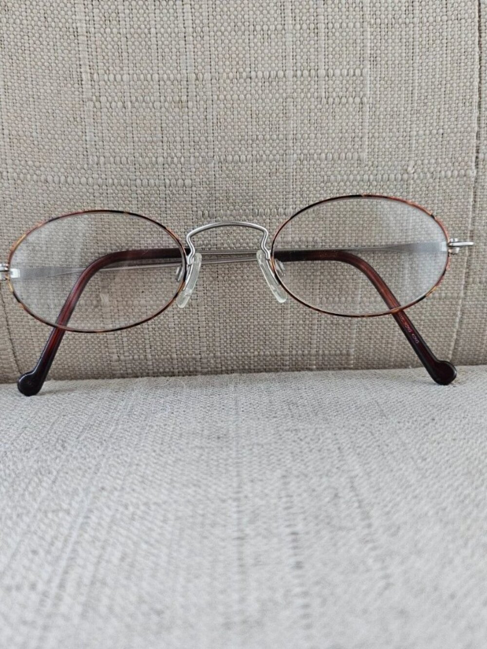 Vintage Esprit Women Eyeglasses Frame Silver/Tortoise Tone Glasses Round Small